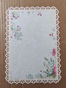 1 Pack (10 Sheets) Vintage Floral Stationery Paper, Hollow Border Decorative Background Scrapbook Paper - Multicolor - View 12