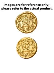 Brass Wax Seal Stamp Head For Weddings – Vintage Removable Copper Sealing Head For Invitations, Envelopes & Gift Packaging - Single Piece - View 2