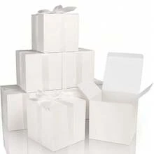 White Square Paper Boxes, Small Plain Gift Boxes For Cosmetics, Perfume & Aromatherapy, Multipurpose Packaging For Party Decor, Small Business Supplies, Wedding, Birthday & Holiday Guest Favor Boxes - White - View 4