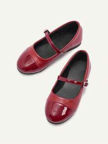 Cozy Pixies Autumn And Winter College Children's Fun Cute Red Versatile Comfortable Fashion Versatile Soft Sole Girls Children's Flats Back To School Party Party - Burgundy - View 5