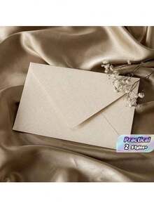 50/100pcs White Linen Texture Envelopes, Wedding Invitation Envelopes, Cards/Letters/Postcards Packaging Envelopes - White - View 1