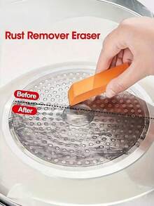 1/2/3PCS LARGE RECTANGULAR RUBBER SPONGE DESINCRUSTANTE EFFECTIVE NONSCRATCH REMOVES GREASE SOAP SCUM ORANGE SCRUBBER FOR BATHROOM KITCHEN HOUSEHOLD - A - View 4