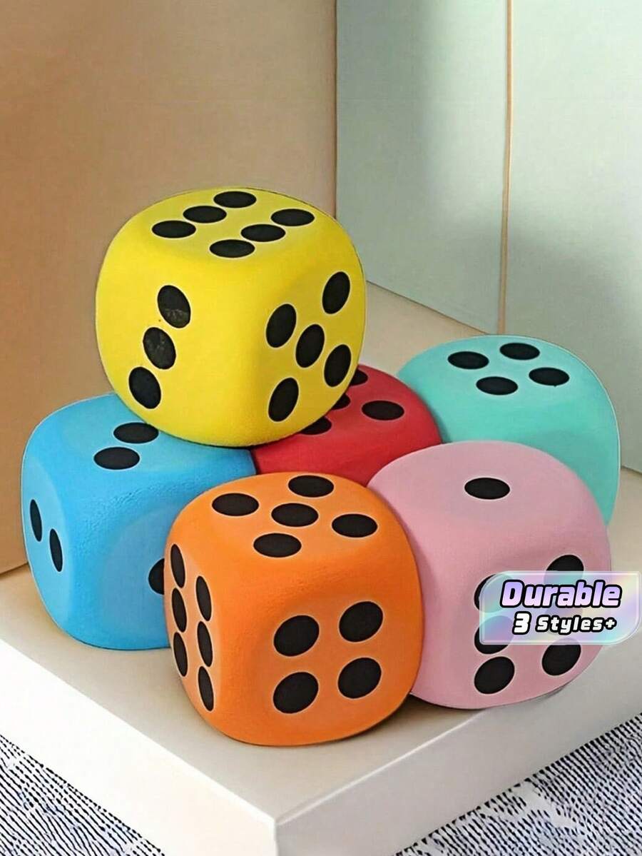 1PC Large Size Soft Plush Foam Dice Multicolor Throwable Multifunctional Tabletop Game Accessory For Adult Party Games Decorations Valentines Wedding Birthday Party Decorations Gift Ideas
