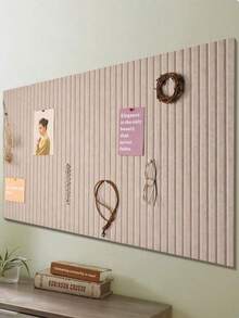 1pc Textured Striped Felt Wall Panel - Self-Adhesive Reusable Memo Board, Suitable For Home/Office, No Drilling Required, Can Be Used As Photo Display Rack And Key Holder, Party Backdrop, With Diy Decorative Function (Can Be Used To Store - Multicolor - View 4