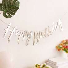 Golden Flag Birthday Party Background Decoration Gold Silver Black Colorful Party Supplies Birthday Decoration - Gold - View 2