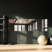 4/8pcs HD Self Adhesive Acrylic Mirror Plate, Frameless Flexible Non-Glass Mirror Free Punching Easy Installation, Home Wall Decorative Mirror Sticker For Gym Living Room Bedroom Office, Ideal Gift For Friends And Fam - color - View 5