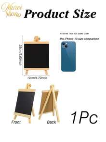 Cirelle 1-Piece Decorative Chalkboard Tabletop Chalkboard Sign-Available In 3 Sizes. Wooden Message Board With Easel, Perfect For Wedding Decorations, Kitchen Menus, Restaurants, And Parties. - 1PC - View 11