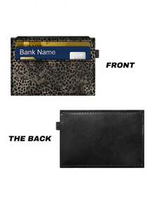1PC PU Leather Ultra Thin Multi Card Slots Bank Card Holder Vintage Brown Black Leopard Print Portable Slim Wallet Travel Office Commute Everyday Carry For Men Women Popular - multicolor - View 7