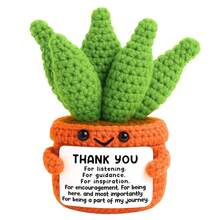 MINKOJA 1 Hand-Crocheted Table Decoration: A Cute Potted Plant Figurine-A Thoughtful Gift For Friends And Sisters, Or A Token Of Appreciation For Mom, Colleagues, And Family; Perfect As A Small Gift For Bedroom Decor - Multicolor - View 11
