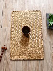 Haus Hana Japanese‑Style Woven Straw Coaster, Heat‑Resistant Table Mat, Retro Tea Placemat For Cups, Bowls, Plates & Western Tableware - Multicolor - View 4