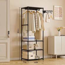 PPN Brand Heavy Duty Metal Clothes Rack, Rolling Garment Rack With Storage Shelves, Portable Closet Wardrobe Organizer For Bedroom & Laundry, - Multicolor - View 3