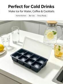Large Ice Cube Tray For : FDDBI Big Square Ice Cube Maker For - 2 Packs Silicone Old Fashioned Ice Cube Trays - 2inch Huge Cubed Ice Trays - Multicolor - View 4