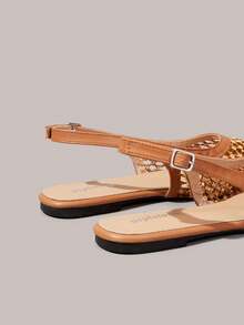 Styleloop Ladies, Willow Nails, Buckles, Flat Shoes. - Light brown - View 8
