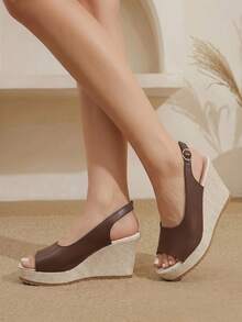 Styleloop Women Platforms & Wedge Sandals Holiday Travel Essential Boho Cowgirl Outfit - Brown leather surface - View 6