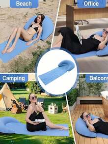 1PC Extra Large Inflatable PVC Foldable Lightweight Portable Waterproof Beach Mat Air Cushion Lounge Pad For Outdoor Camping Pool Picnic Summer Travel Gift Adults Must Haves - various - View 11