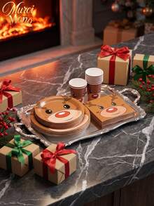 Muroi Mono 25/100 Pieces Of Disposable Party Supplies, Including Disposable Paper Plates, Napkins, Cups, Suitable For Dessert Service, Party Decorations, Various Events, And Gatherings, Including Christmas. - Style 5 - View 5