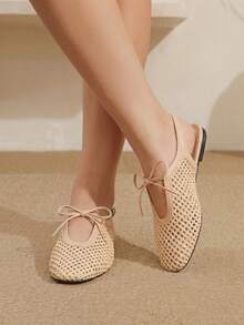 Styleloop Ladies, Willow Nails, Buckles, Flat Shoes. - Apricot - View 2