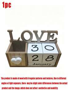 1 Piece Wooden Calendar Decoration Crafts Best Gift - multicolor - View 7