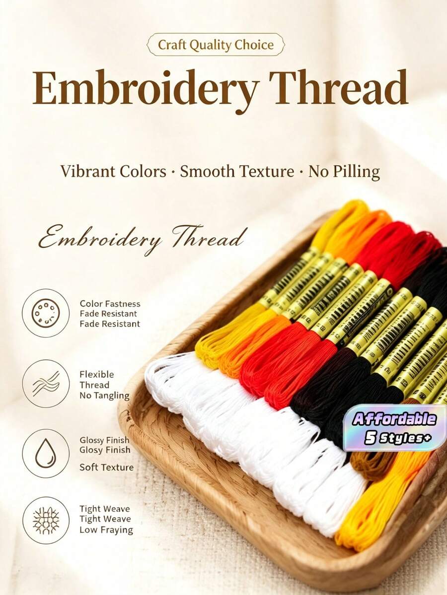 240pcs/Set,8 Meters, Six Strands Of Rope, DMC Color Series, Cross-Stitch Thread, Polyester Material, Embroidery Thread, Embroidery Accessories, Hand-Woven Cotton Material