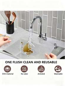 1 Roll Cabinet Refrigerator Liner, Waterproof Oil-Resistant Cabinet Liner, Easy To Clean Convenient Drawer Mat, Lightweight EVA Plastic Material, Non-Adhesive Cabinet Refrigerator Liner. - View 5