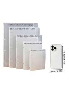 1 buah Sampul Notebook PP Buram Transparan dengan Cincin Pengikat, Sisipan Perencana Lembar Lepas, Dapat Diisi Ulang, Organizer Kantor A4 A5 A6 A7 B5 ATAU 5 buah A6, 5 buah A5, Jurnal Portofolio Estetika Minimalis - Clear - View 5