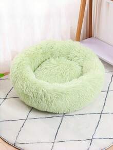 1PC Light Green Round Warm Thick Pet Bed Mat Multiple Sizes For Medium Small Cats Dogs Indoor Use Soft Cozy Full Season Essential For Pet Lovers Non Detachable Cushion - Light green - View 2