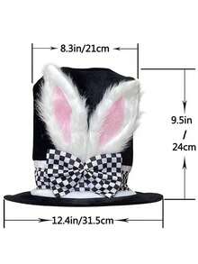 1PC Velvet Rabbit Ear Top Hat, Easter Bunny Hat, Easter Party Decoration, Carnival Headwear, Magic Hat, Stage Performance Hat - multicolor - View 10