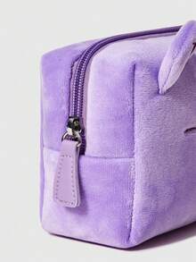 ROMWE X Care Bears Purple Bear Velvet Makeup Storage Bag - Purple - View 4
