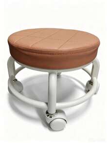 Plastic Swivel Stool With Casters, Quiet Multidirectional Wheels, Cushioned Seat, Rotating Cleaning Stool, Colorful Shoe Changing Stool For Living Room - Multicolor - View 13