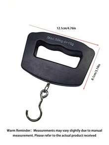 1PC 50KG Electronic Luggage Scale With Hook, Portable Travel Scale With Backlight, Digital Travel Hanging Scale, Travel Essential - Black - View 10