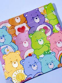 SHEIN X Care Bears Cute Bear Print Snap Storage Pouch, Auto Spring Open, For Earphones, Data Cables & Small Gadgets, Compact Portable For Travel Daily Use - Multicolor - View 5
