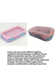 Vibrant Pink Striped Inflatable Swimming Pool , Super Large Family Adult Inflatable Pool, Outdoor Water Play Gadget, Ideal For Summer Garden Fun, Rectangular Pvc Swimming Pool, - A - View 5