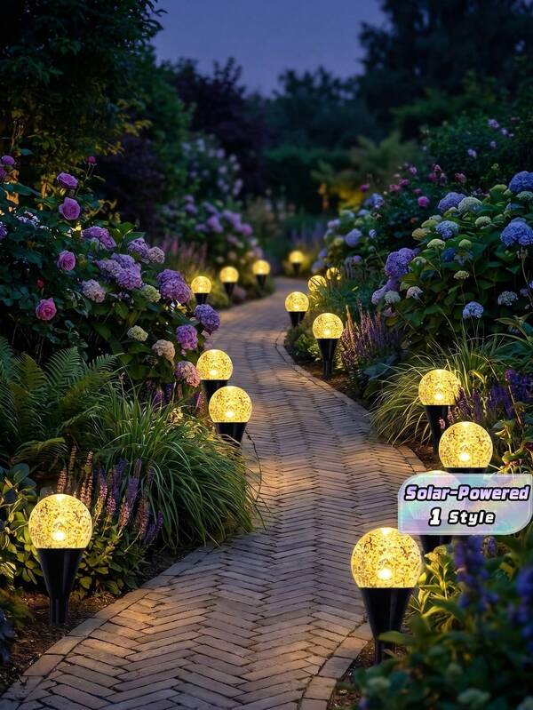 Paquete de 20 Luces Solares para Caminos Exteriores con Bombillas de Bola de Cristal - Luces Inteligentes con Sensor de Color Blanco Cálido/Cambio de Color, 8 Modos de Iluminación, Encendido/Apagado Automático al Amanecer y Anochecer, Luces Decorativas para Exteriores, Luces Solares, Adecuadas para Pasillos, Jardines, Césped, Patios, Balcones