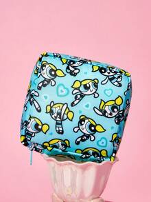 THE POWERPUFF GIRLS X SHEIN Feitian Full Version Square Storage Bag, Zipper Sealed, Can Store Sanitary Napkins, Makeup, Earphone Data Cables, Support Single Or Complete Sets, Girls Commuting, Traveling Portable Multi-Functional Sundries Makeup Storage Bag - Multicolor - View 6