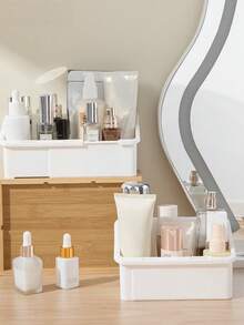 1PC Adjustable Durable Expandable Space Saving Vanity Organizer For Bathroom Cosmetics Lipstick Cotton Pads Storage Holder Rack Shelf Must Have - Multicolor - View 2