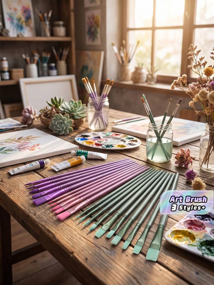 4/6/10 Stücke Premium Nylon Pinselset - vielseitige Formen & Größen für Öl-, Acryl-, Aquarellmalerei - ideal für DIY Kunstprojekte, Weihnachten, Halloween, Thanksgiving Bastelzubehör