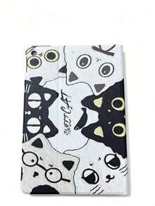 1 buah Casing Akrilik Motif Kucing Hitam Putih, Penutup Tidur Otomatis dengan Slot Pena, Penyangga Multi-Sudut - MultiWarna - View 13