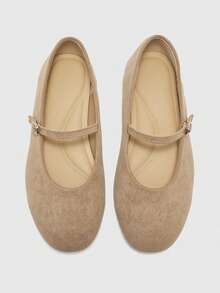 CUCCOO BIZCHIC Round Toe Women's Shoes, Low Vamp Comfortable Solid Color Flats, Suitable For Leisure Commuting And Versatile Vacation - Khaki - View 2