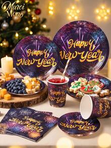 Muroi Mono 25/100 Pieces Of Disposable Party Supplies, Including Disposable Paper Plates, Napkins, Cups, Suitable For Dessert Service, Party Decorations, Various Events, And Gatherings, Including Christmas. - Style 3 - View 3