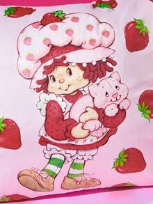 Strawberry Shortcake X SHEIN 1個可愛裝飾抱枕套（不含枕芯），尺寸 45 * 45 cm / 30 * 50 cm，柔軟舒適的絨毛布料，適用於家居裝飾、汽車、禮品等 - 彩色 - 查看 8