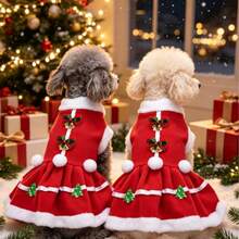 PETSIN Pet Bells, Christmas Dresses, Festive Dog Dresses - Red - View 3