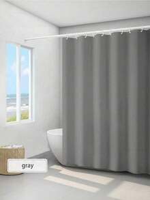 1PC Solid Gray Waterproof Polyester Modern Bathroom Shower Curtain Partition Quick Dry Easy Clean Fall Autumn Bathroom Decor Accessories Housewarming Gift Must Haves - Grey - View 8