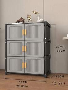 1pc Dust-Proof Storage Cabinet With Door, Wardrobe, Shoe Cabinet, Bookshelf, Storage Rack With Drawer, Space-Saving, Sturdy, Stylish, Easy Assembly And Disassembly, Portable, Suitable For Living Room, Bedroom - Multicolor - View 14