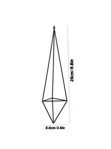 1PC Lightweight Durable Rustproof Iron Triangular Geometric Cube Hanging Planter With Rope For Indoor Outdoor Home Garden Office Balcony Study Living Room Valentine Wedding Holiday Party Decor Modern Farmhouse Style Wall Hanging Gift - Multicolor - View 15