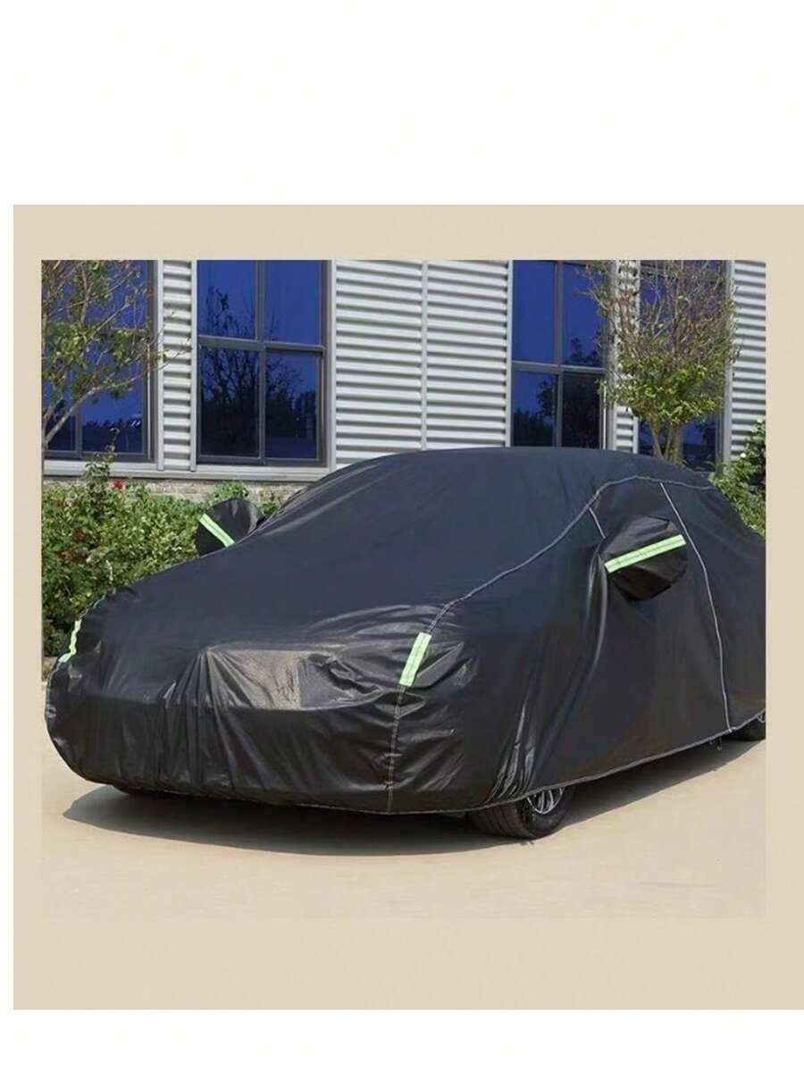Car Cover, All-Weather Protection Cover For Sun, Frost, Snow, Ideal For Winter, Compatible With Suvs, Outdoor Vehicles, - Black - View 1