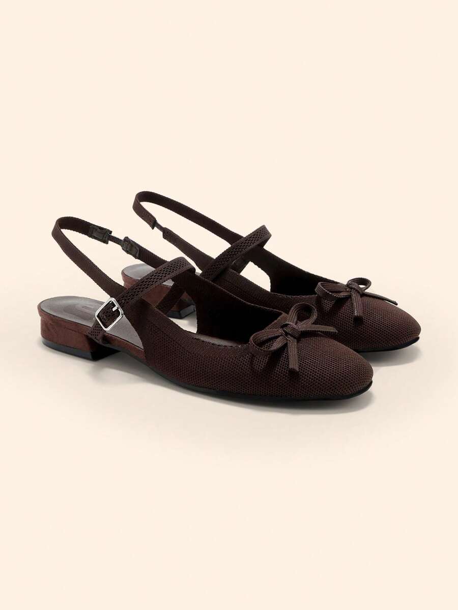 CUCCOO BASICS Women's Shoes Spring, Summer And Autumn Simple Classic Woven Surface Material Round Toe Flat Sole Shoes Are Suitable For Commuting, Dating, Parties A Fall Shoes - Brown - View 1