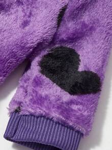 PETSIN 1 Piece Of Pet Cat Dog Universal Purple Heart Printed Wool Warm Flannel Jumpsuit - Multicolor - View 6