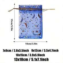 100 buah, Tas Kado Organza Bermotif Bintang dan Bulan - Sempurna untuk Perhiasan, Permen, dan Suvenir Pesta - Warna Campuran untuk Pernikahan, - Beraneka warna - View 9