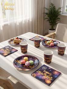 Muroi Mono 25/100 Pieces Of Disposable Party Supplies, Including Disposable Paper Plates, Napkins, Cups, Suitable For Dessert Service, Party Decorations, Various Events, And Gatherings, Including Christmas. - Style 3 - View 4