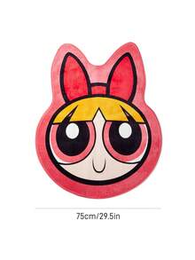 THE POWERPUFF GIRLS X SHEIN 1件裝 LOGO裝飾地毯 - 紅色 - 查看 3